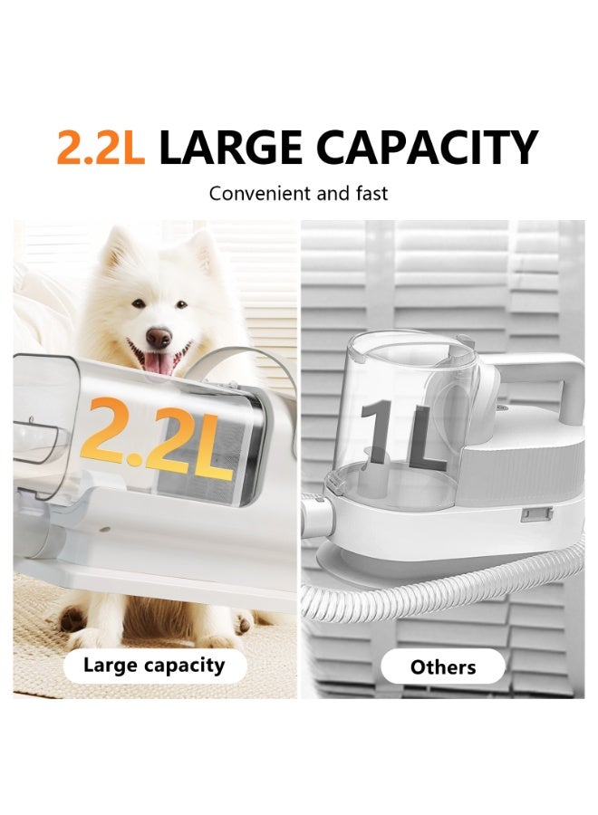 مكنسة كهربائية للعناية بالحيوانات الأليفة 11 في 1 مع مجفف وماكينة حلاقة، منخفضة الضوضاء، سعة 2.2 لتر، للعناية المنزلية بالكلاب والقطط - Image 4